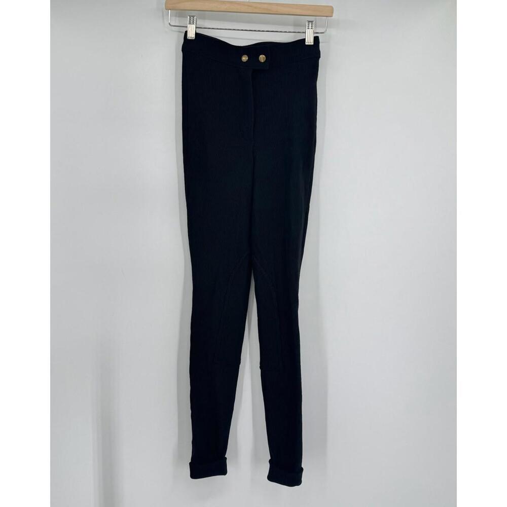 Riding Pants Los Angeles Apparel Black Ribbed Breeches Equestrian Leggings Sz S